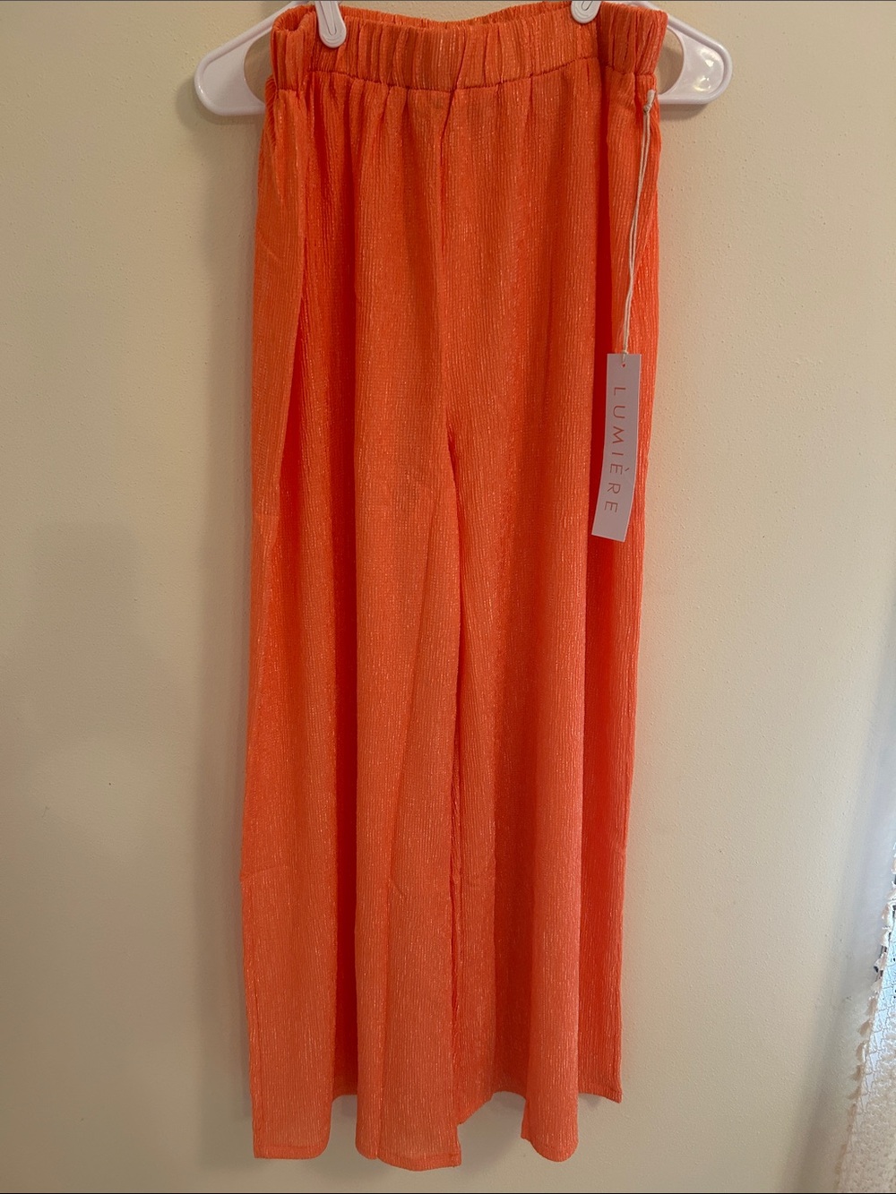 Lumière Bright Orange Wide-Leg Pants - Picture 5 of 10